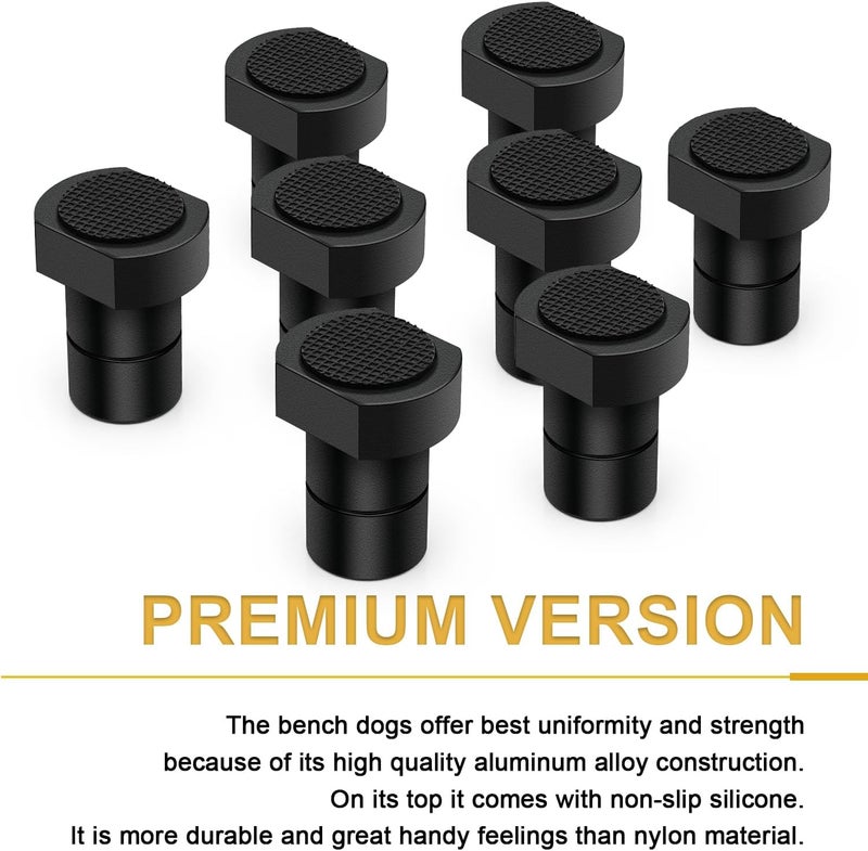 ViewReal 3/4-Inch (19mm) Bench Dogs Aluminum Alloy Non-Slip Pads,Bench Dog Clamp Accessory, MFT Stops for Woodworking, Workbench Accessories (8 Pack) - Image 4